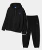 Dolphin Wave Apparel [Набор] Толстовка с молнией из флиса с вышивкой в виде дельфина и брюки на шнурке Черный