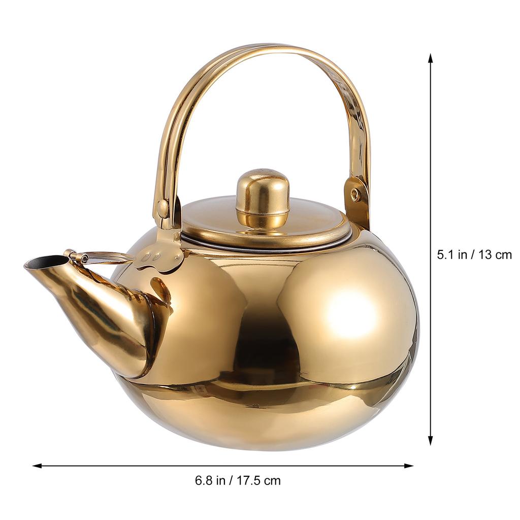 1Pcs Teapot Large Capacity Stainless Steel Thickened Tea Kettle Portable Home Use Filter Strainer Teapot Tea Kettle
