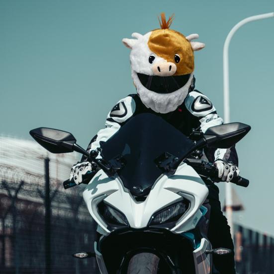 Плюшевый чехол для шлема мотоцикла, декоративный, пылезащитный, универсальный, мультяшный, с изображением дьявола, кролика, пчелы, Санта-коровы, мотоцикла, полный защитный шлем