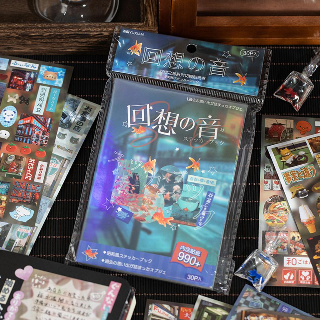 DIY Vintage Classic Sticker Book Various Cute Pattern Stationery Sticker for Water Bottle Laptop Phone Skateboard