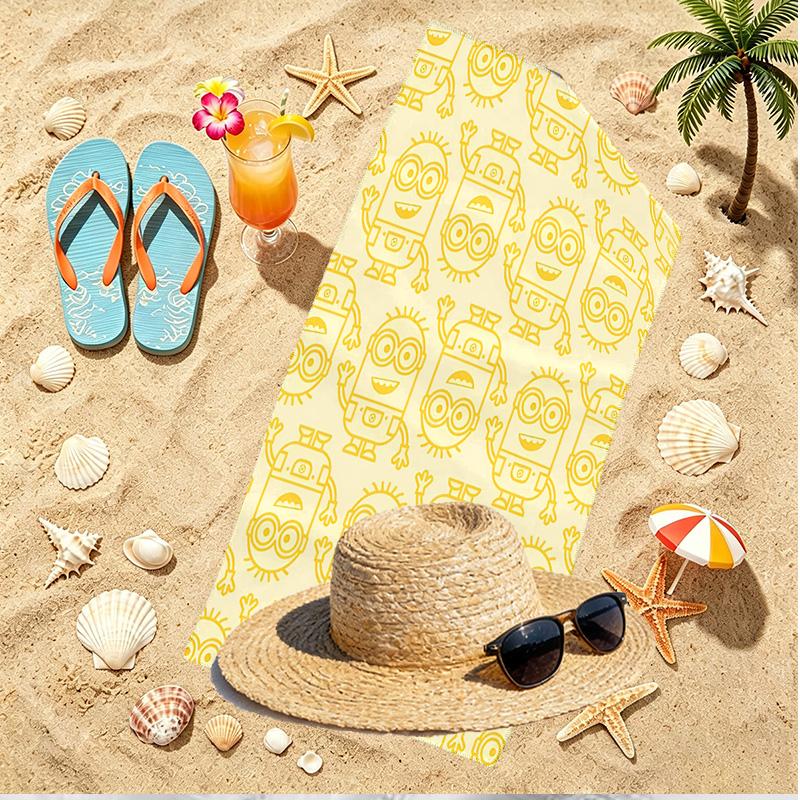 Minions Print Beach Towel, Versatile Lightweight Absorbent Beach Towel for Pool Surf Yoga Bathroom, Perfect Birthday Holiday Gift