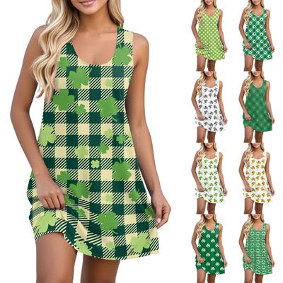 Женский повседневный сарафан с карманами, летнее пляжное платье в стиле бохо, футболки, платья с U-образным вырезом, свободные платья-майки