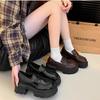 Muffin Platform Loafers Women's Spring and Autumn 2025 New French Thick Heel Single Shoes British Versatile Small Leather Shoes