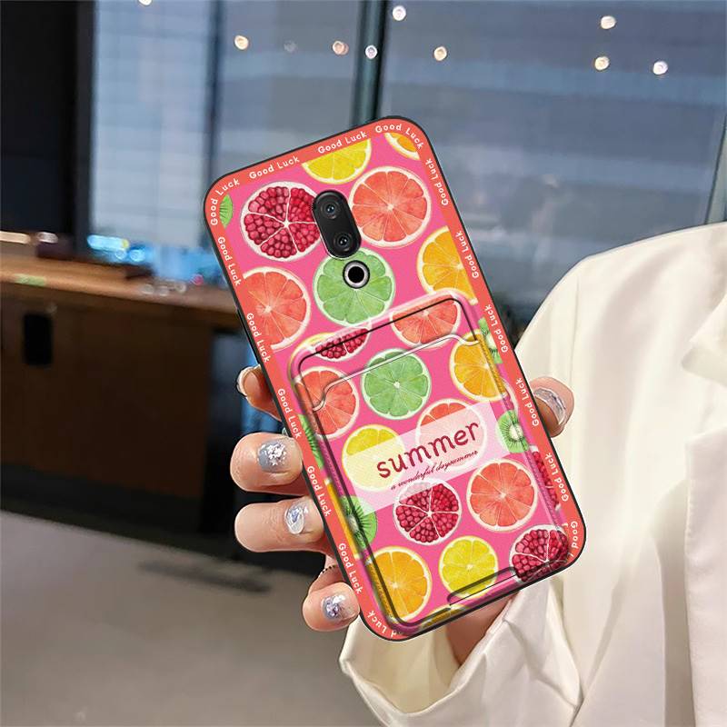 Cute Card Bag Phone Case For Meizu 15/15 Lite Fashion Design Dirt-resistant Soft Case Card Slot Cartoon Protective TPU