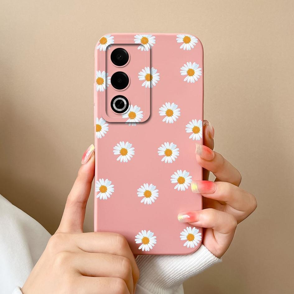 Новый чехол для OPPO A3X A3 Pro Realme 12 13 Plus C63 Pretty Sunflowers Защитная пленка для экрана Матовый жидкий силиконовый защитный чехол для OPPO Чехлы с противоскользящими свойствами