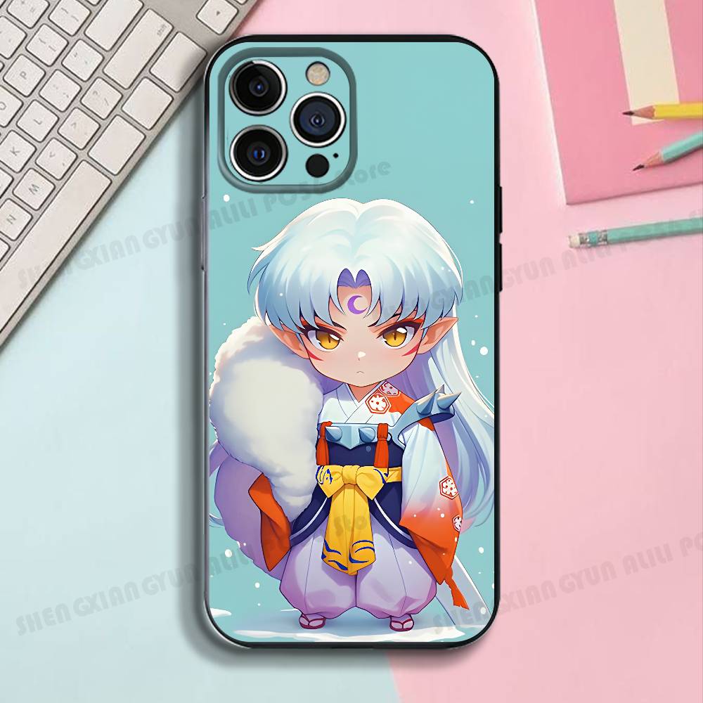 Кавайная силиконовая мягкая чехол-бампер S-Sesshomaru для IPhone17 16 15 14 13 12 11 Pro Max Plus X XR SE