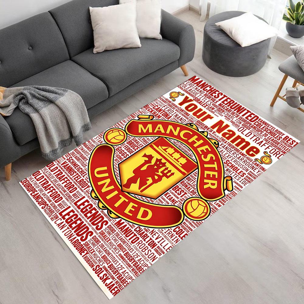 Manchester Customized Name Floor Mat Design for Playrooms Study room Outdoor Hallway Anti-slip Rug Decorate Offices Perfect Gift for Friends & Family