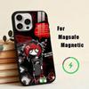 Милый Гот Эмо Чехол для Телефона Для iPhone 17, 16, 15, 14, 13, 12, 11 Plus, Pro Магнитный с Беспроводной Зарядкой Magsafe