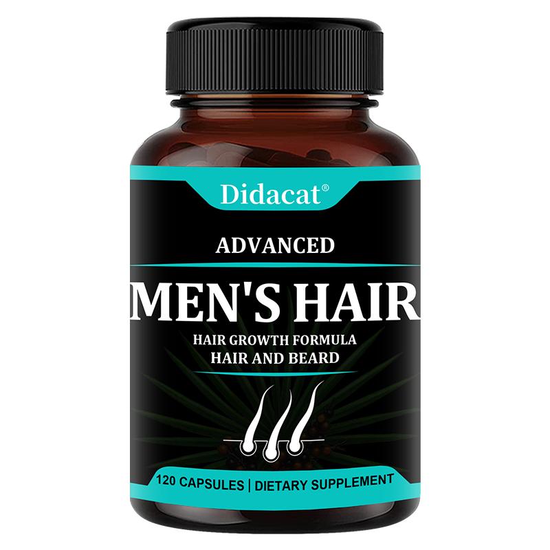 Men’s Hair & Beard Dietary Supplement, Saw Palmetto Extract Biotin Vitamin B‑6 Complex, 120 Capsules
