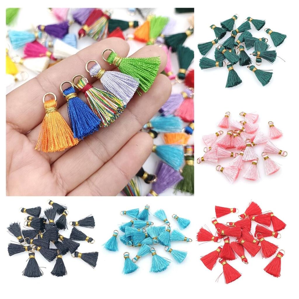 20pcs Gold Thread Band Loops Small Tassel Fringes Jewelry Accessories DIY Earrings Hair Accessories Fashion Handmade Materials