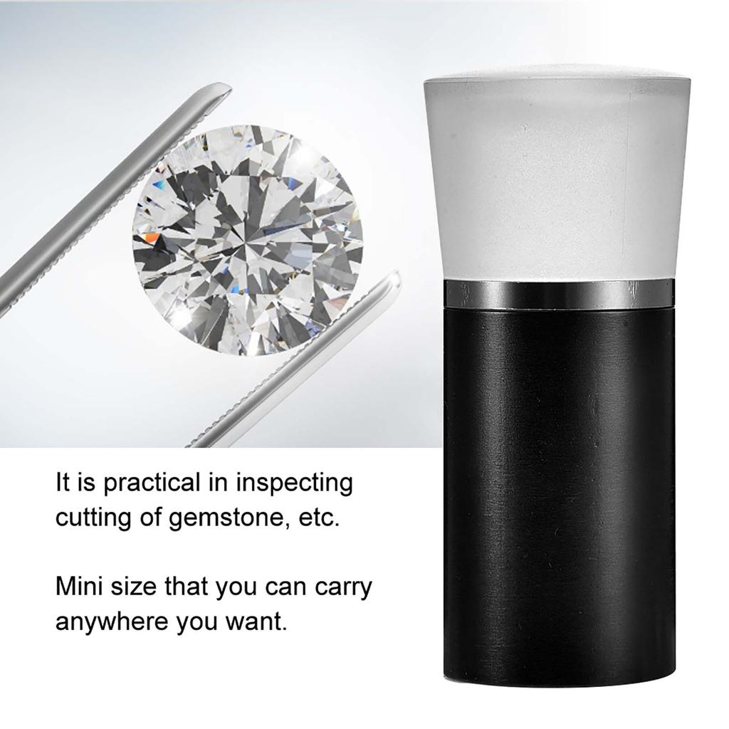 Сердца и стрелы Драгоценные камни Алмазная резка Лупа 10X Увеличительное стекло Ювелирные изделия Просмотрщик (черный)