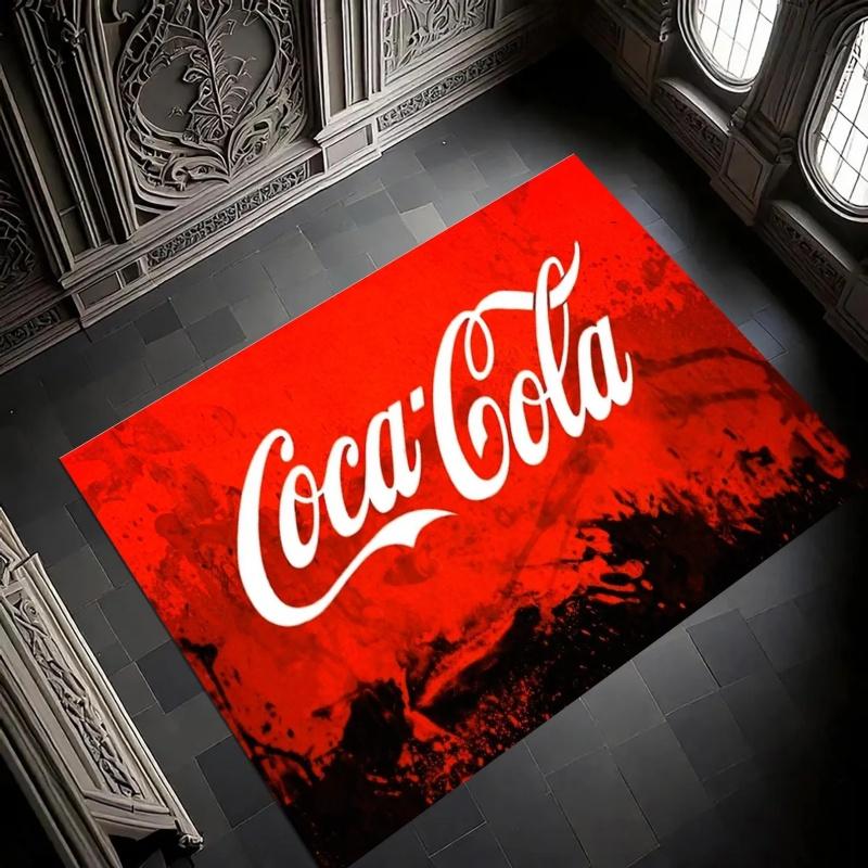 Красный Черный Брызги Логотип Coca Cola Нескользящий Коврик для Пола Ретро Винтажный Бренд Напитков Моющийся Внутренний Ковер для Гостиной Спальни