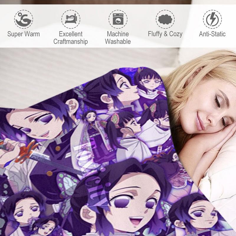 Japanese manga artist Koyoharu Gotouge's Demon Slayer blanket Soft and portable four season home bed, office travel, lunch break, warm blanket K14