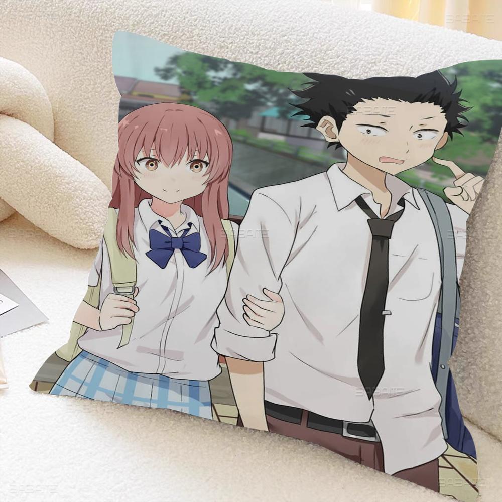 Подушка для сна A Silent Voice Подушка с аниме Подушка для дивана Подушка для изголовья кровати Чехол для подушки Чехол для подушки 45x45 см Модный
