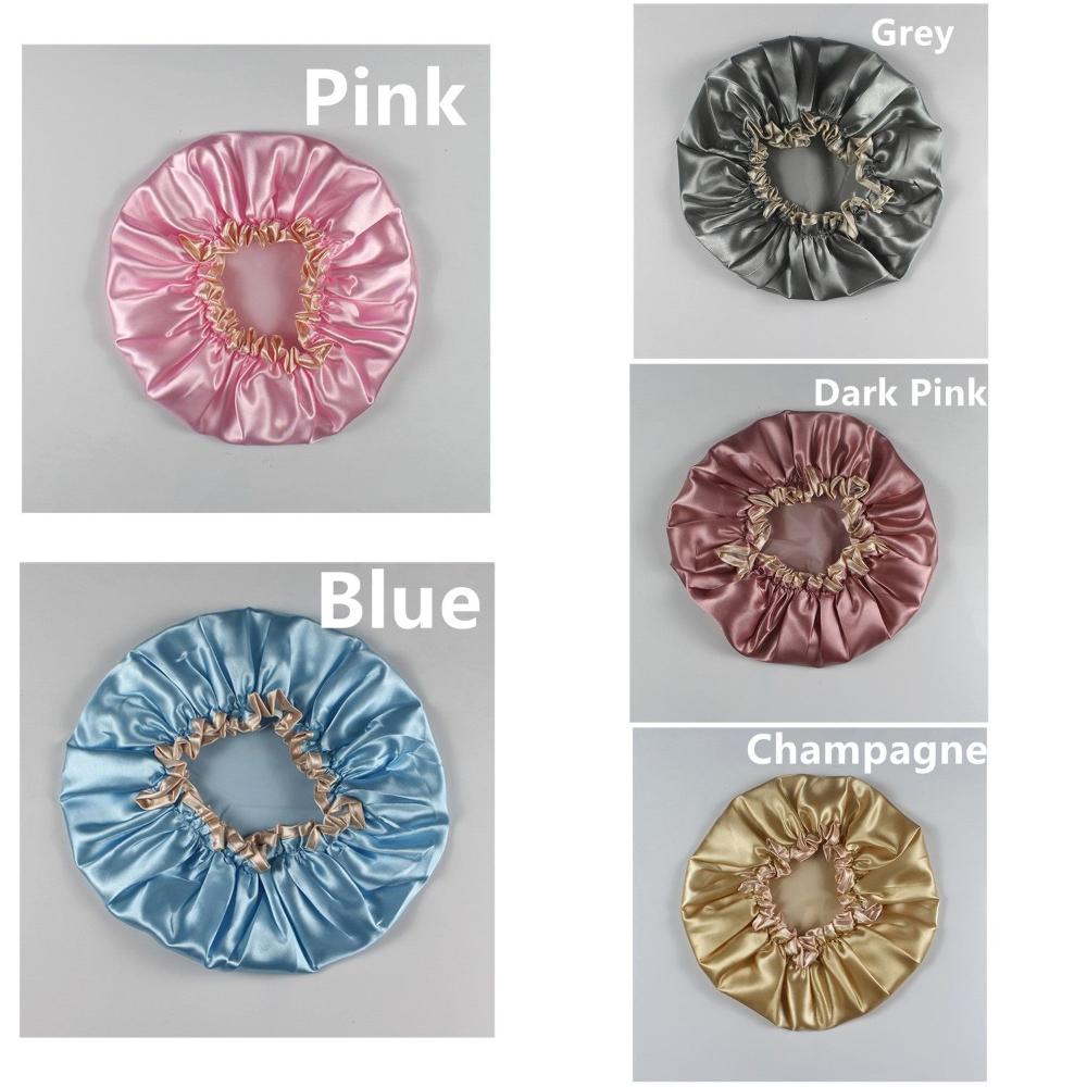 Home Double-layer Waterproof Elastic Shower Cap Sleep Cap Bath Hat Head Hair Cover