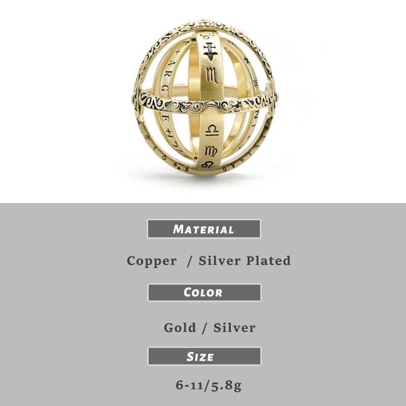 Кольца-подвески для мужчин, вращающиеся космические винтажные кольца с астрономическими шариками, ожерелье для женщин, кольцо на палец с надписью, ювелирные изделия HMM