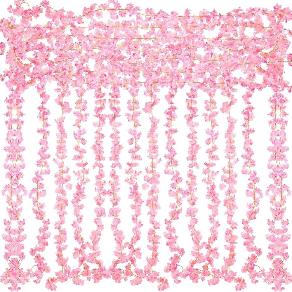 180CM Artificial Sakura Flowers Vine Wedding Garden Roses Arch Home Room Party Decorations Festival Bridal Fake Silk Plants Gift