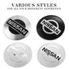 CNENFU1 4Pcs/Set Car Styling Aluminum Metal Wheel Center Hub Caps Badge Sticker For Nissan X-trail RogueQashqai Sport RogueAltima Versa
