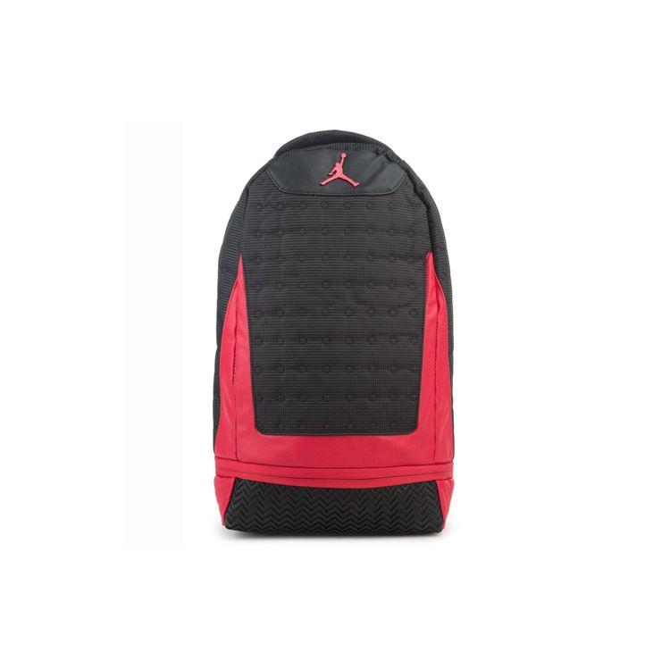 Jordan Спортивный рюкзак для баскетбола серии AJ13, большая вместимость, на молнии, унисекс, цвет: черный, красный, 9A1898-KR5