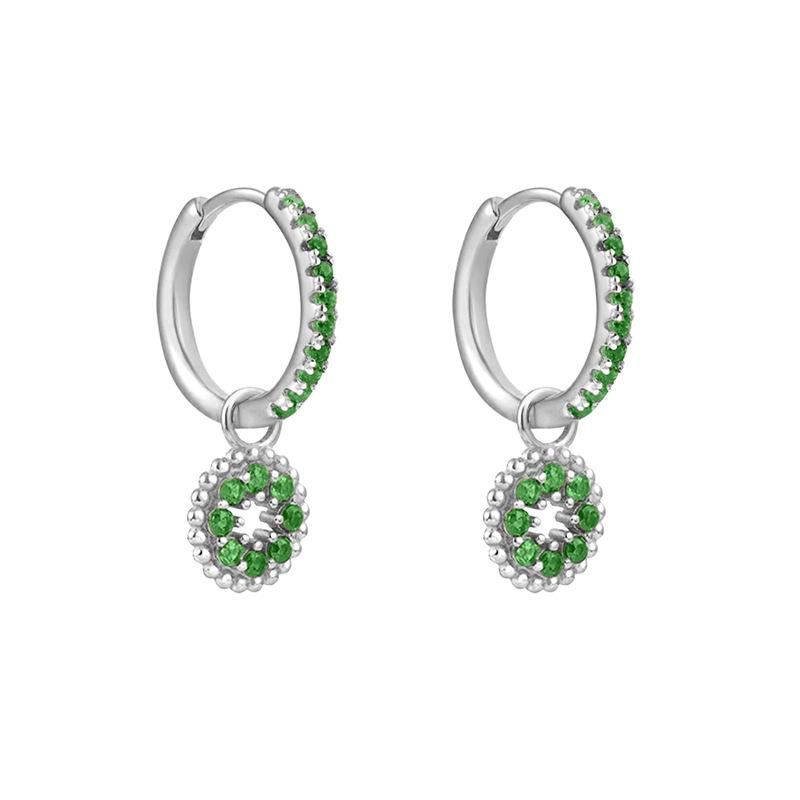 Rainbow Colored Zircon Ear Buckle Set, Love Water Drop Pendant, Small Earrings, Light Luxury and Exquisite Stacked Women's Earrings.