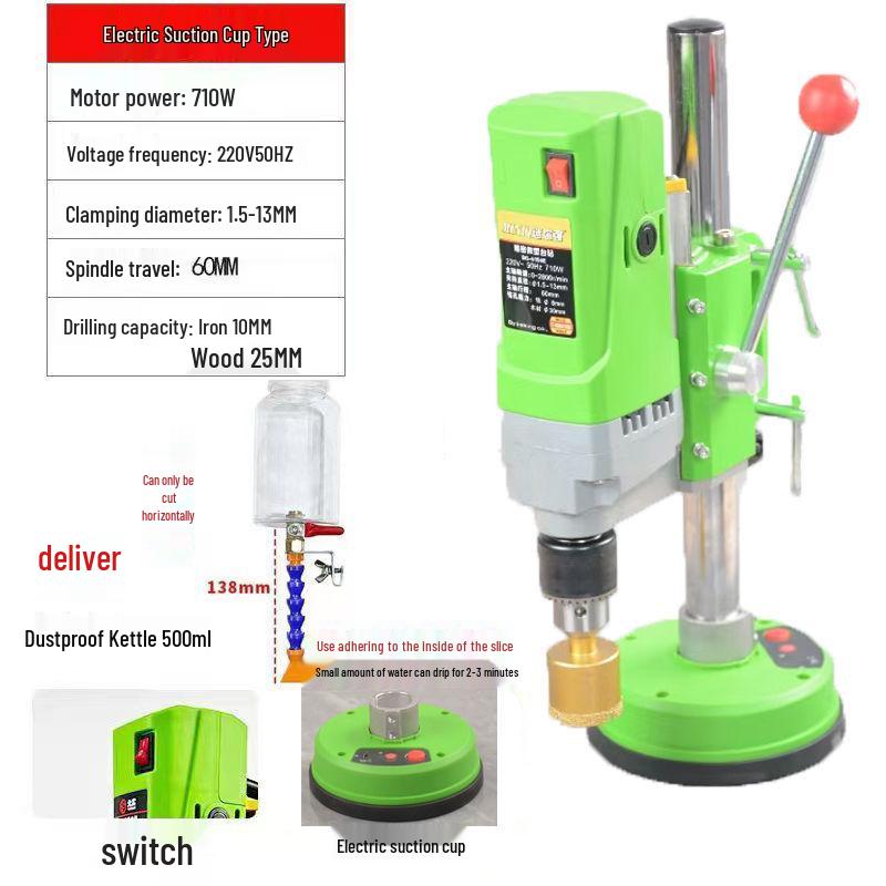 Настольный водяной бур на присоске для стекла, керамики, плитки, камня и алюминия