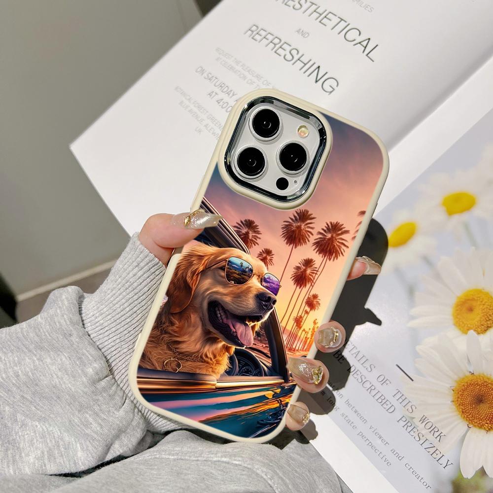 Чехлы для телефонов Ae76 Dog Color Doodle Design Art для Samsung A13 A32 A53 A04e A54 S23 S24 Ultra Infinix Hot 40i Huawei Metal Camera Protective Back Cover