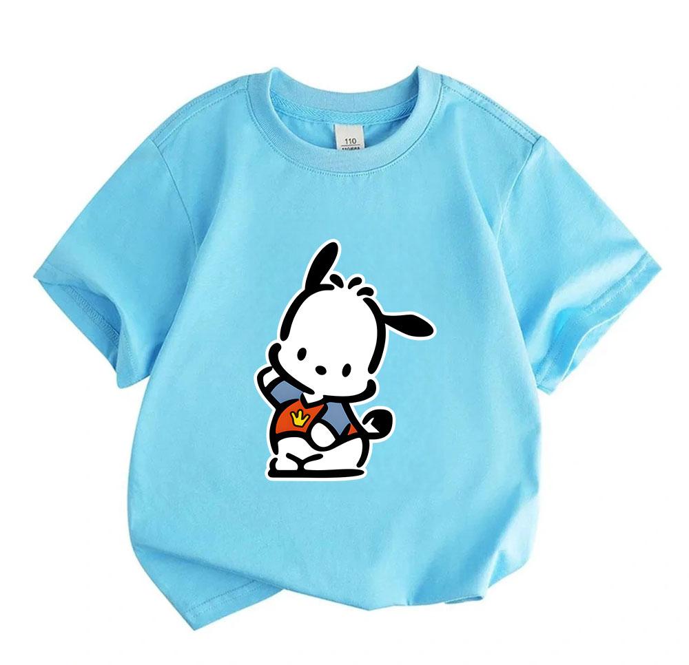 Kids Boys Girls Crew Neck Short Sleeve 100% Cotton T-Shirt Cute Dancing Cartoon Animal Print Comfortable Casual Daily Wear Breathable Soft Summer Top