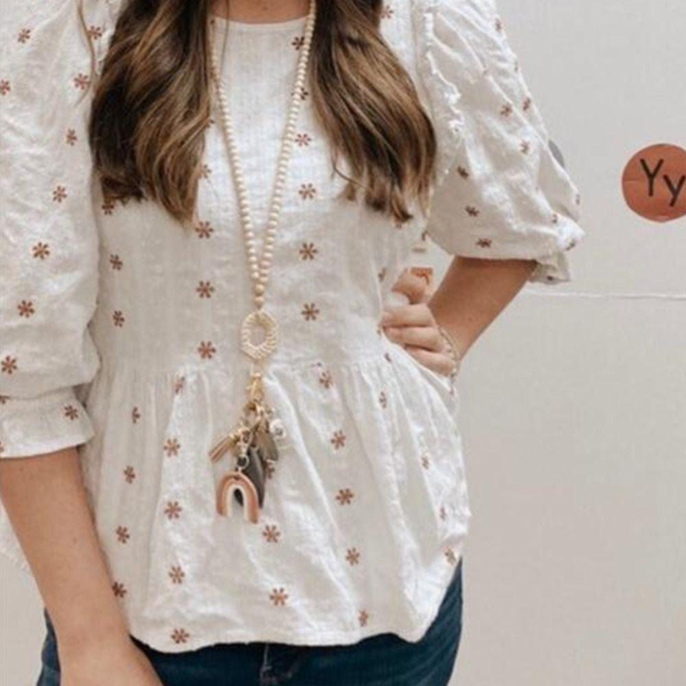 Шарм Подарок Бейдж Ожерелье Длинные Брелоки Аксессуар Бисероплетение Шнурок Ротанговые Деревянные Бусины Шнурок