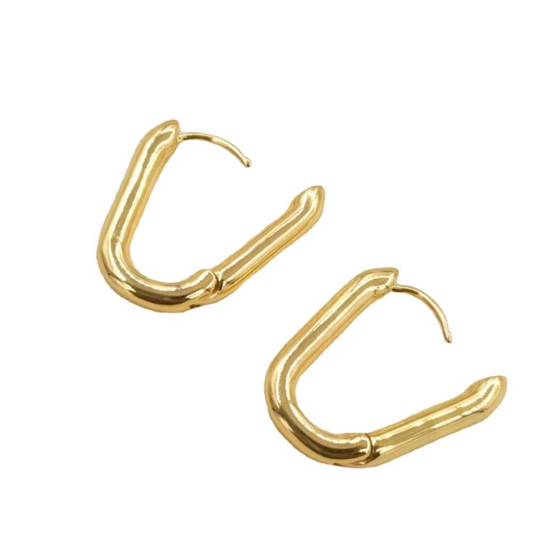 Прямоугольные U-образные серьги-гвоздики с пряжкой для ушей для женщин, корейские индивидуальные золотые геометрические украшения
