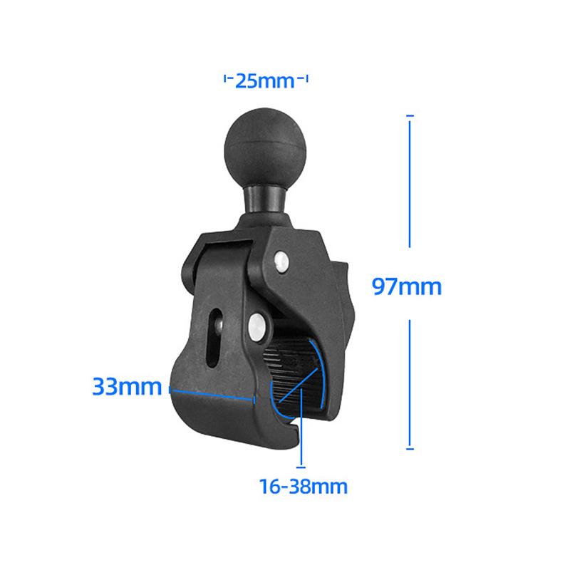 Motorcycle Handlebar Clamp Ram Mount Base with 1 Inch Ball Mount for Gopro Garmin Action Camera Bicycle Rail Clip Support