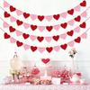 4 Pack Felt Heart Garland Banner, No DIY Valentine's Day Decorations Red Pink Hearts Hanging Banner 9.8ft Galentines Day Heart Felt Decor for Wedding