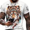 Футболка мужская Tribal Wolf Graphic, легкая эластичная дышащая футболка с 3D-принтом для активного отдыха