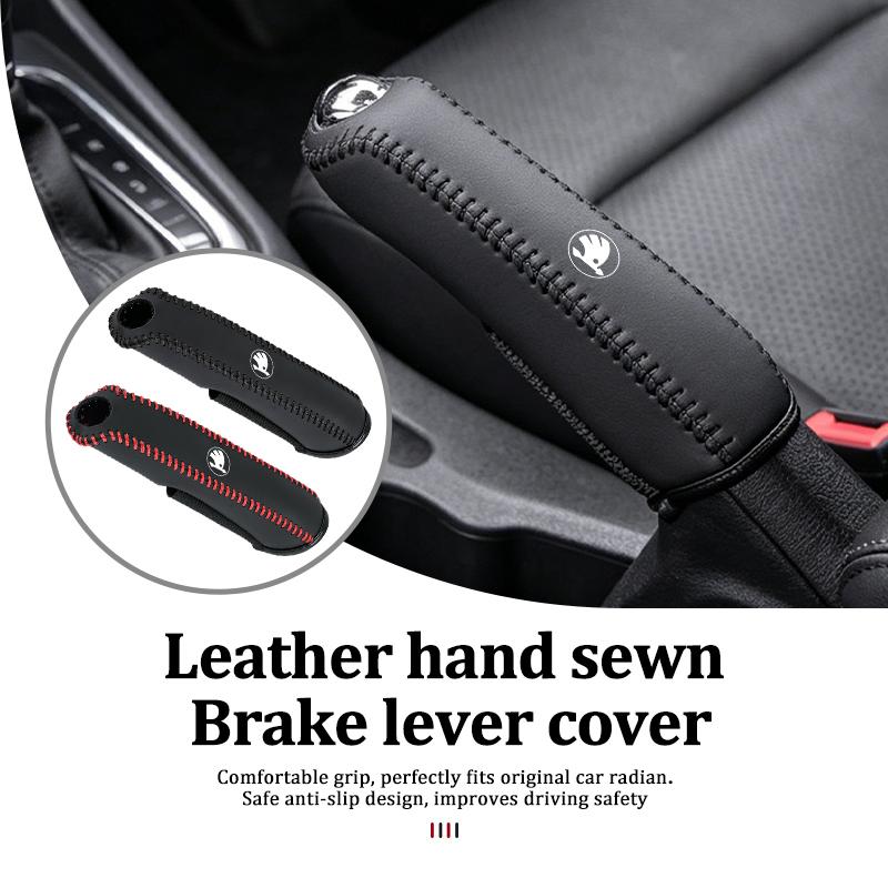 Car Gear Handbrake Protective Cover Automatic Handbrake Handle Cover For Skoda Fabia 1 2 Octavia a7 RS Superb Rapid Yeti Karoq xknp33