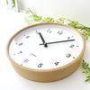 KATOMOKU plywood clock, natural, km-33M, wall clock with continuous second hand, 25.2cm diameter (quartz clock)