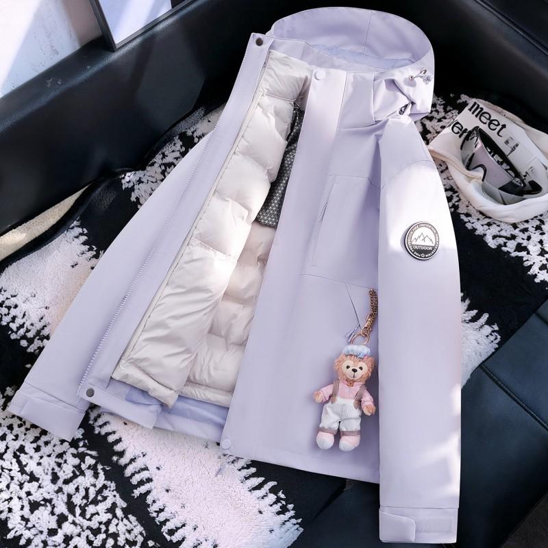 Unisex 90% White Duck Down Insulated 3-in-1 Outdoor Windproof Waterproof Hiking Jacket Winter