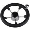 Marine Hardware Boat Accessories Stainless Steel 5 Spoke Steering Wheel with Black Foam Grip for Yacht