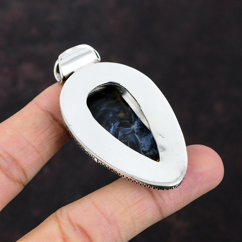 Pietersite Pendant 925 Sterling Silver Pendant Handmade Pietersite Jewelry Very Pretty Vintage Pendant Genuine Gemstone Jewelry Gift For Him