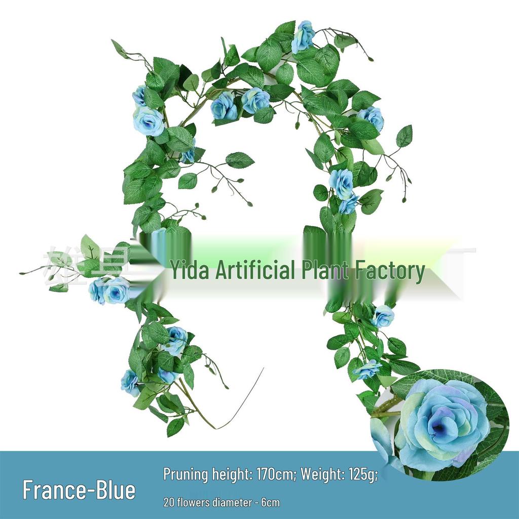 Artificial Rose Vine for Indoor Living Room and Air Conditioner Decoration