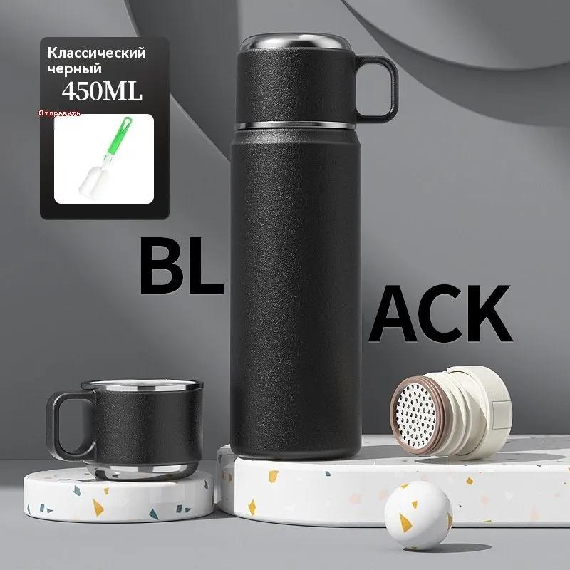 Термос с кнопочным клапаном, Крышка-чашка, С кнопкой, 0,5 л