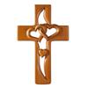 Intertwined Heart Cross Wall Decoration Handmade Wooden Double Hollow Love Heart Faith Prayer Cross Home Office Wall Art Ornament