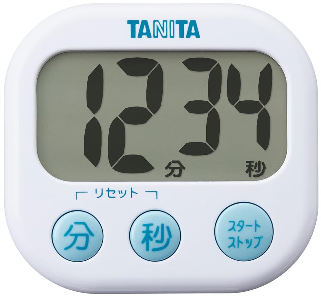 TANITA Digital Large White Timer, Display, TD-384-WH