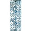 AZULEJOS - Water-resistant Cement Tile Kitchen Rug 45 X 120 Cm Blue