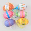 6Pcs Colorful Foam Easter Egg Hanging Decorations with Lanyard Exquisite Patterns Durable Material Simulation Egg Ornaments