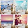 Summer Seaside Sunset Scenery Decorative Tapestry Home Wall Decoration Office Living Room Tapestry
