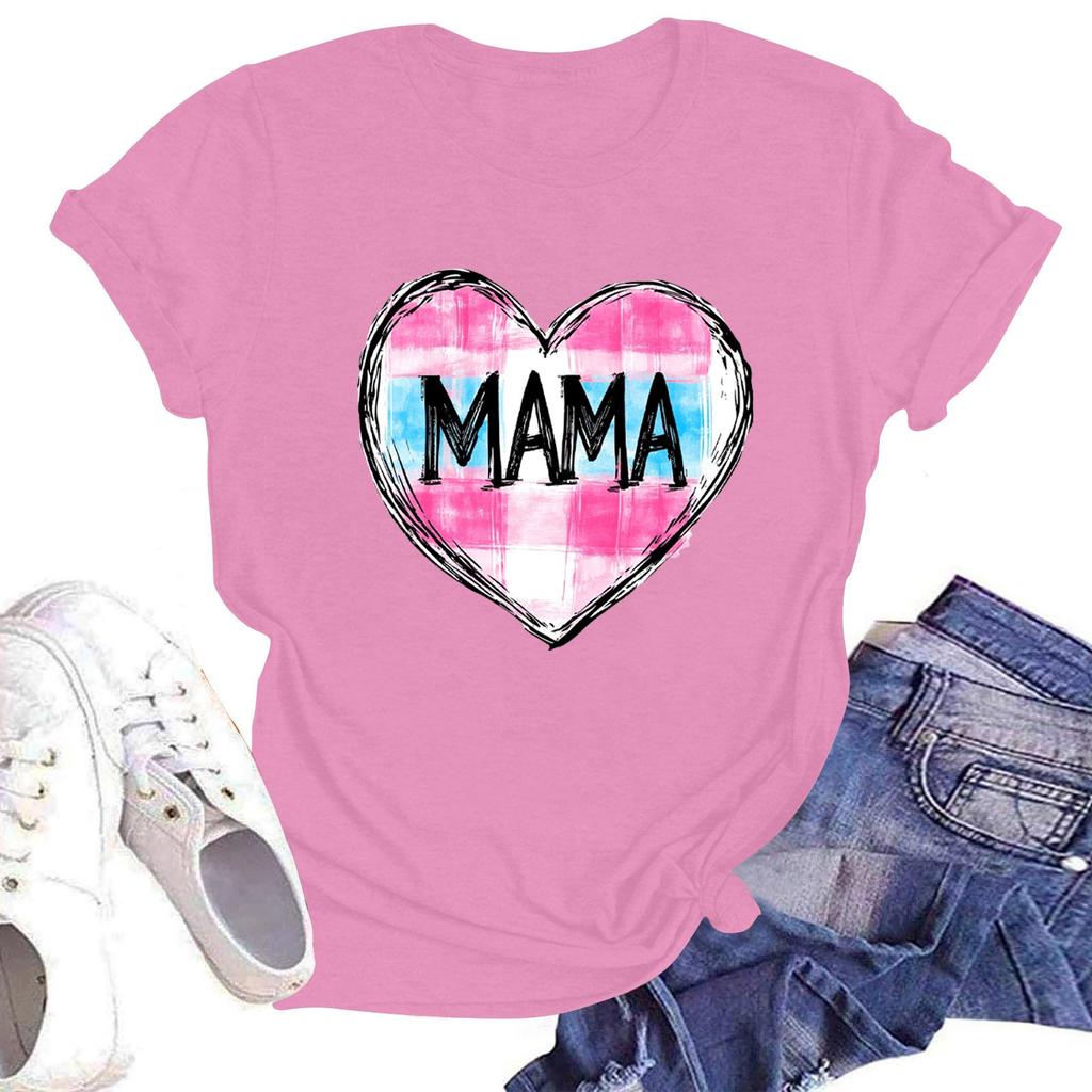 Женская повседневная футболка с круглым вырезом и короткими рукавами с принтом