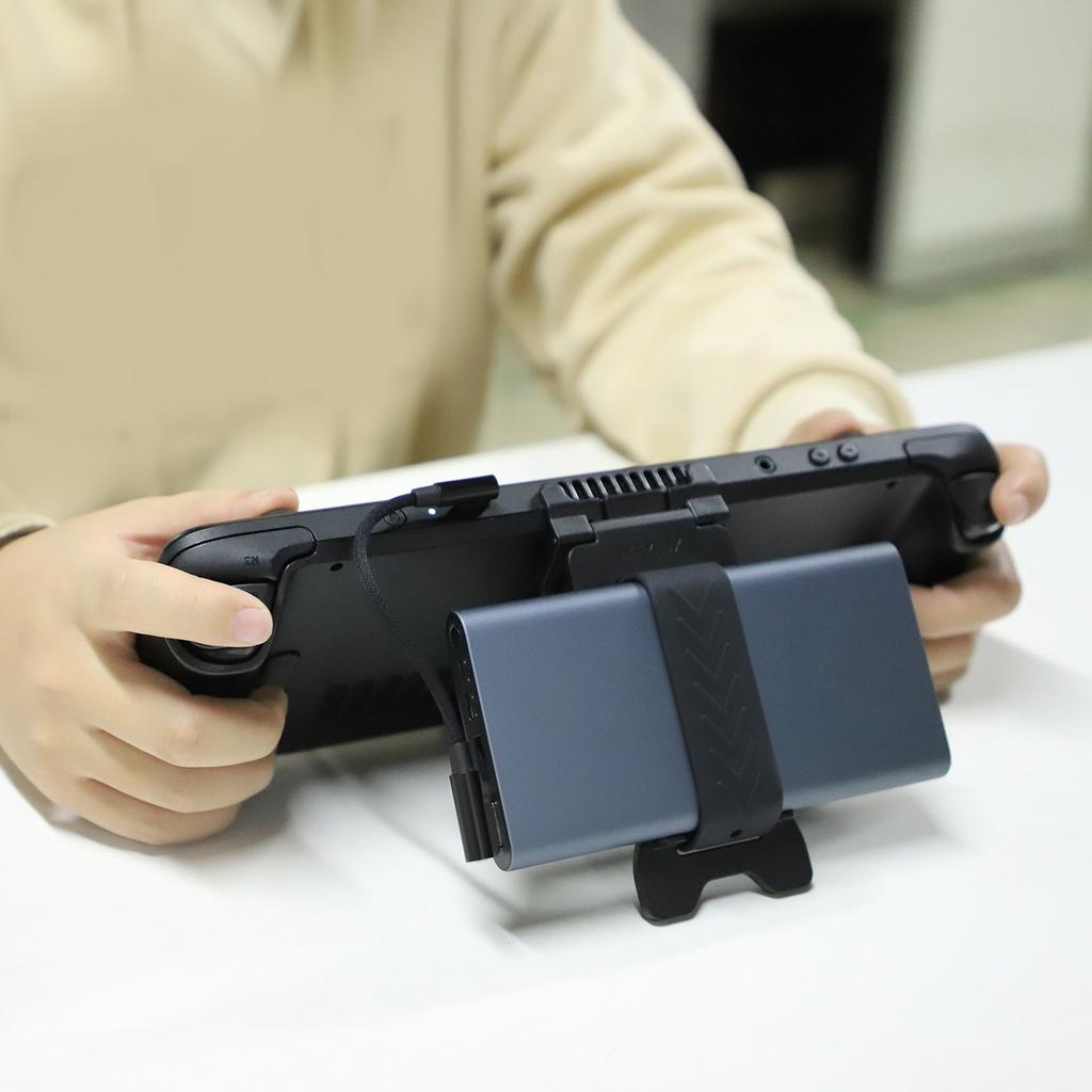 Подставка-зарядка 2 в 1, складной настольный держатель для телефона, мобильный аккумулятор, настольная подставка для Steam Deck, складной настольный держатель для телефона