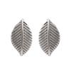 Gehena by Estele Rhodium Tone Cherry Leaf Stud Earrings for Women