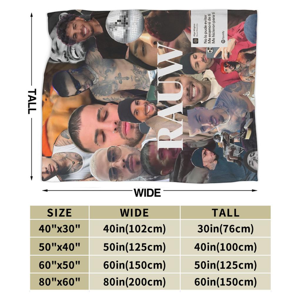 Stylish Rauw Alejandro Singer Rapper Blanket Super Soft Velvet  Comfortable Throw Blankets Machine Washable