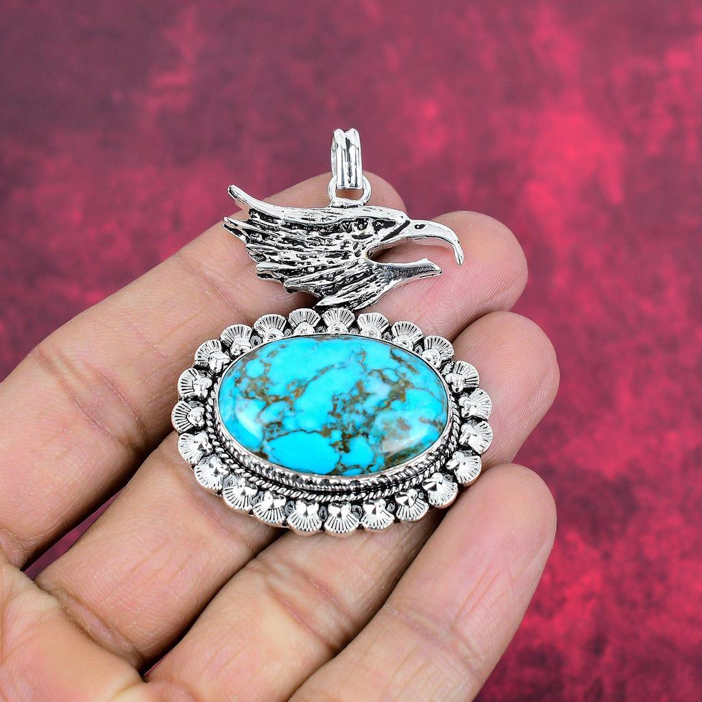 Тибетский бирюзовый драгоценный камень ручной работы из чистой медной проволоки, ювелирный кулон на День памяти