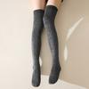 1 пара чулок выше колена, однотонные блестящие носки, дышащие, удобные, эластичные, однотонные зимние носки